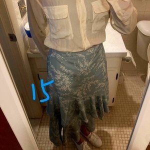 white shirt $13 and green skirt $16